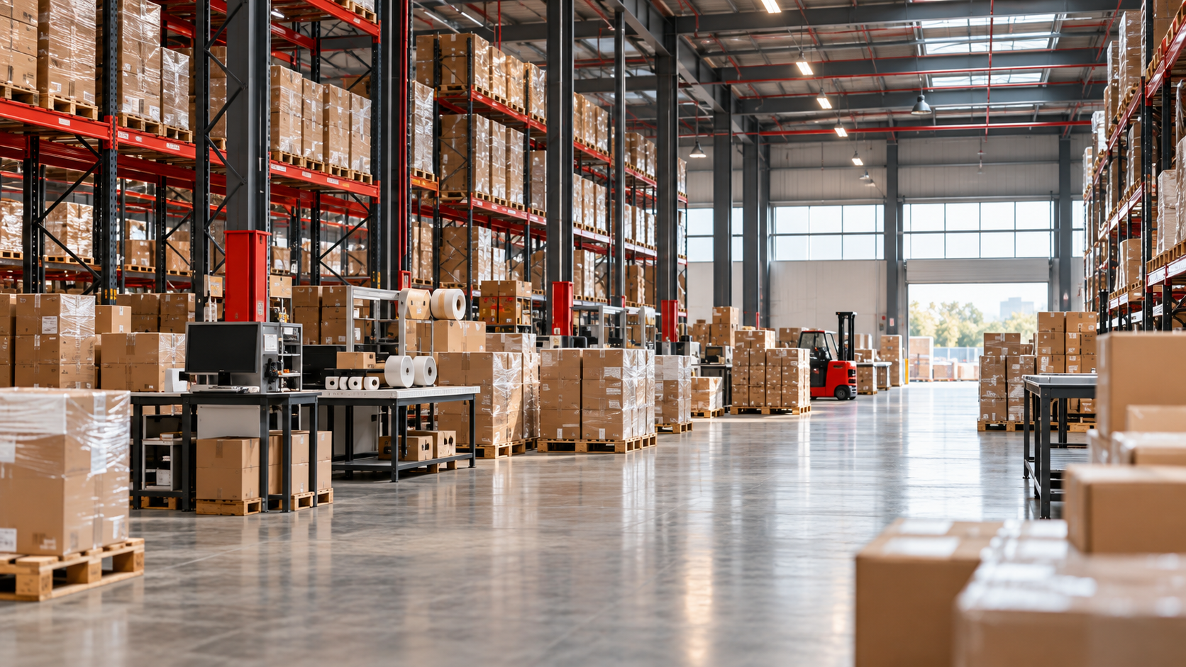 Modern China warehouse with organized cargo